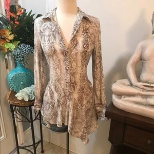 Zara asymmetrical snake print top